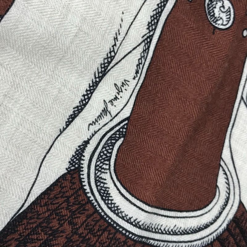 Hermes Scarf Carre Geant 140 Cashmere Brown — view 7