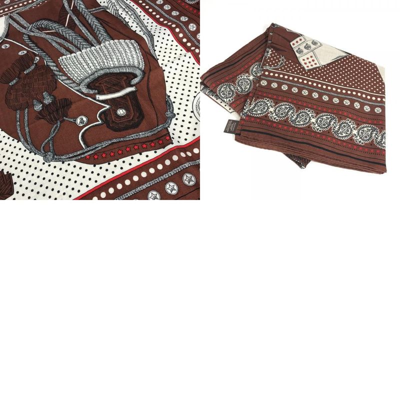 Hermes Scarf Carre Geant 140 Cashmere Brown — view 9