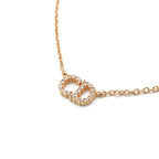 Christian Dior Clairdlune Necklace Pendant Choker Gold CD Logo Rhinestone — view 4