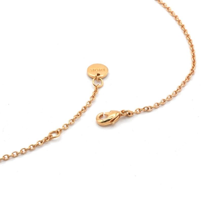 Christian Dior Clairdlune Necklace Pendant Choker Gold CD Logo Rhinestone — view 6