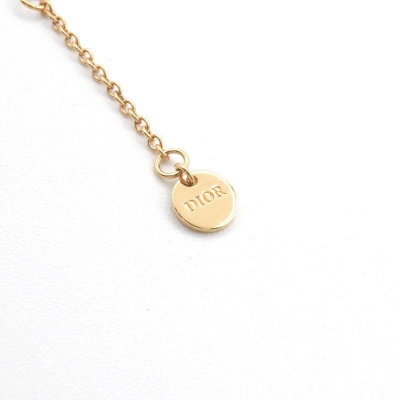 Christian Dior Clairdlune Necklace Pendant Choker Gold CD Logo Rhinestone — view 7