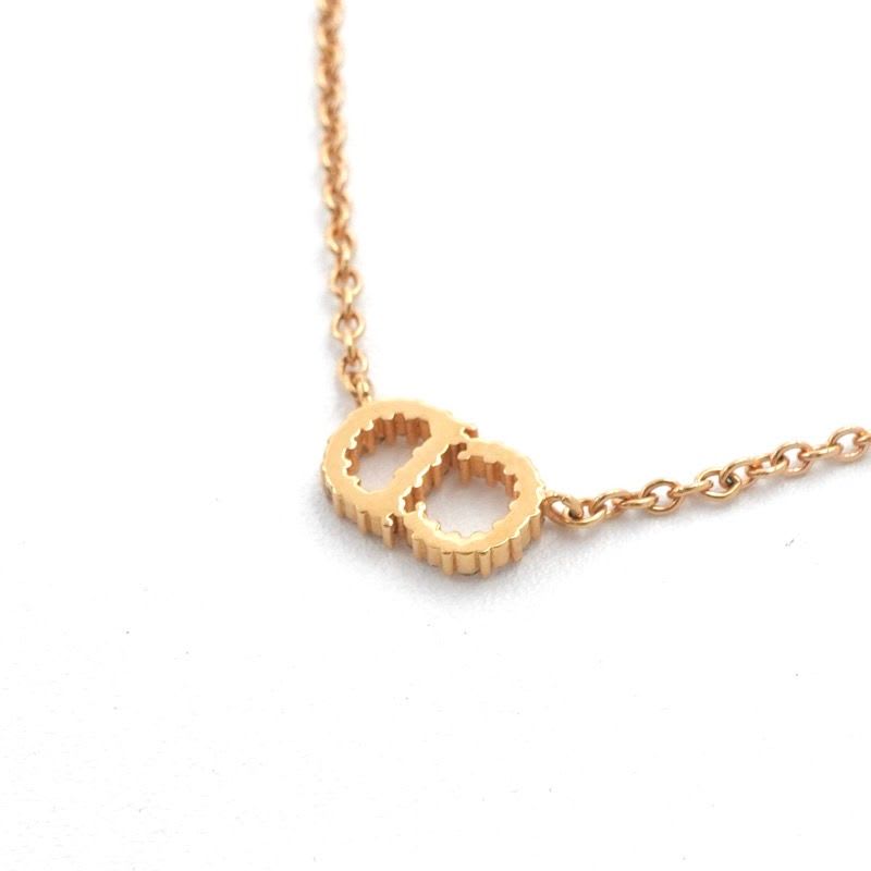 Christian Dior Clairdlune Necklace Pendant Choker Gold CD Logo Rhinestone — view 5