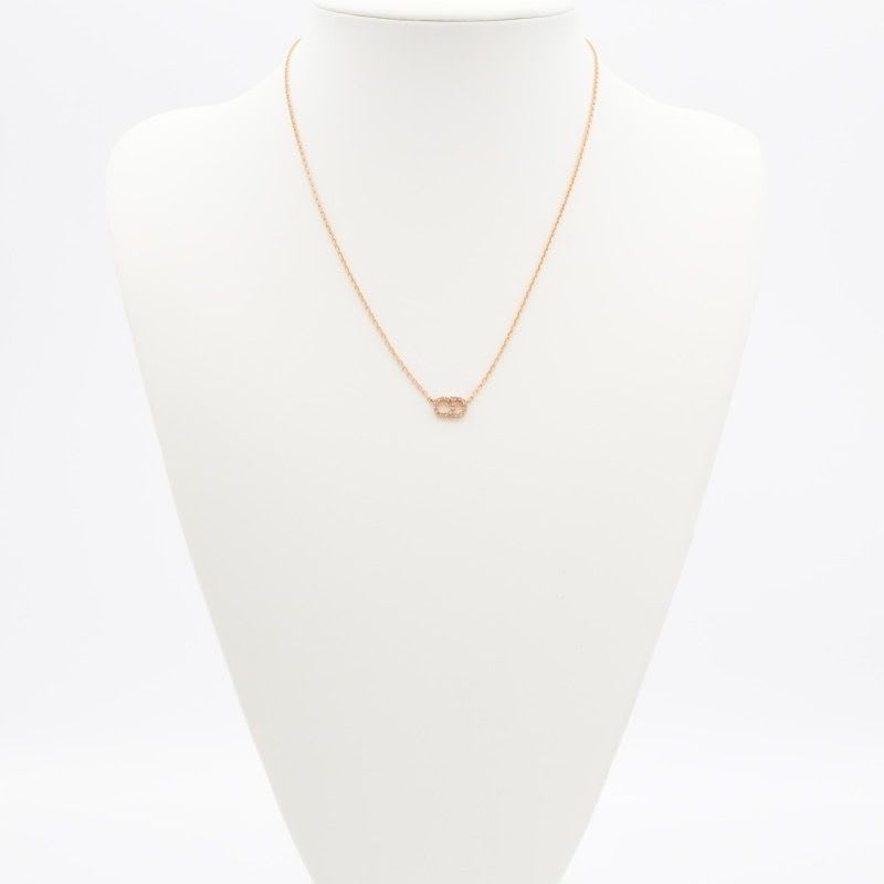 Christian Dior Clairdlune Necklace Pendant Choker Gold CD Logo Rhinestone — view 9