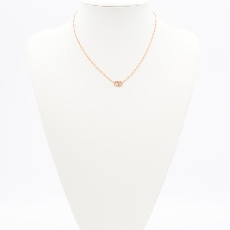 Christian Dior Clairdlune Necklace Pendant Choker Gold CD Logo Rhinestone — view 8
