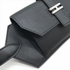 Hermes Elan Pocket Swift Waist Pouch Belt Bag Black Silver — view 5