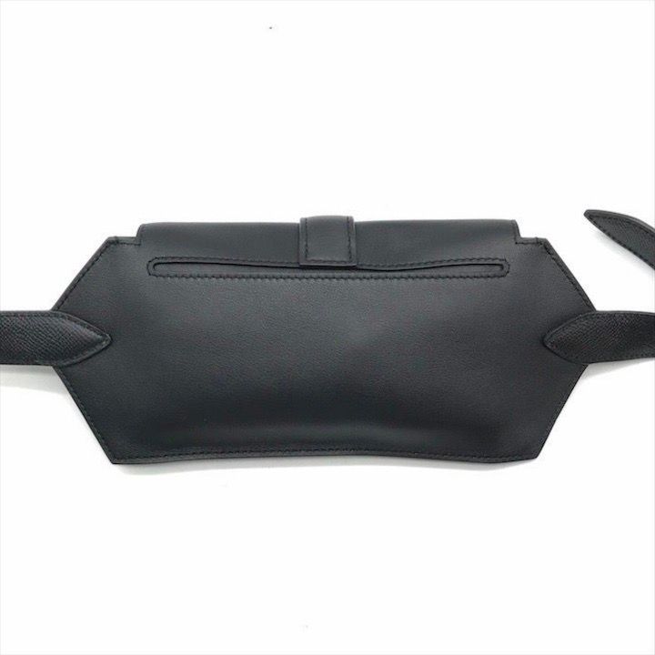 Hermes Elan Pocket Swift Waist Pouch Belt Bag Black Silver — view 2