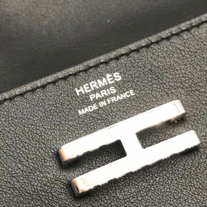 Hermes Elan Pocket Swift Waist Pouch Belt Bag Black Silver — view 9