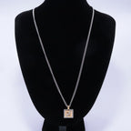 Fendi FF Logo Square Necklace Gold Color Silver — view 7