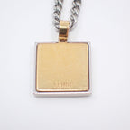 Fendi FF Logo Square Necklace Gold Color Silver — view 4