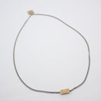 Fendi FF Logo Square Necklace Gold Color Silver — view 3