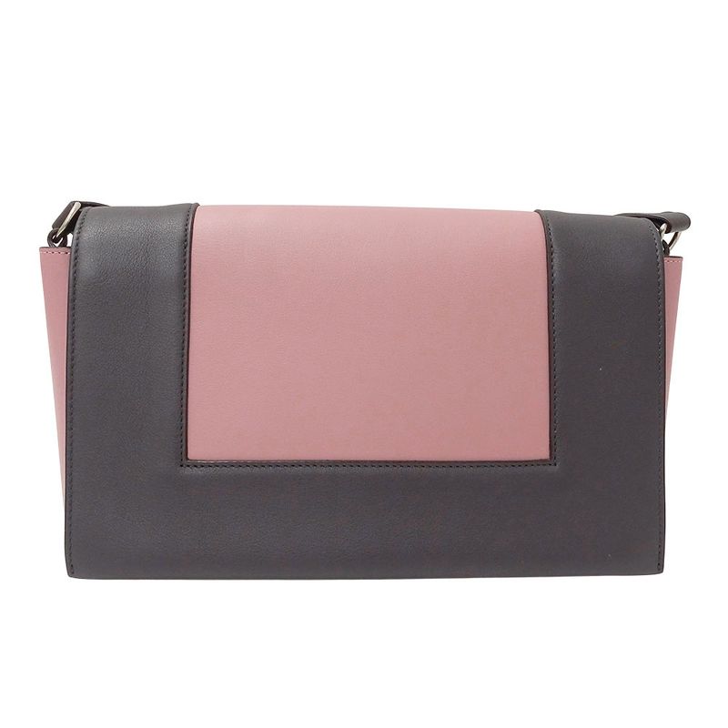 Celine Bag Shoulder Leather Frame Medium Pink Charcoal — view 2