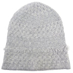 Chanel 16 B Cashmere Coco Mark Fringe Design Lame Thread Beanie Knit Cap — view 2