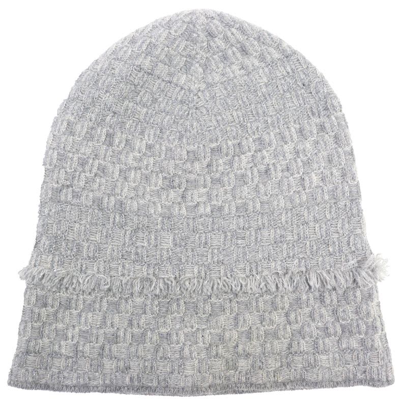Chanel 16 B Cashmere Coco Mark Fringe Design Lame Thread Beanie Knit Cap — view 2