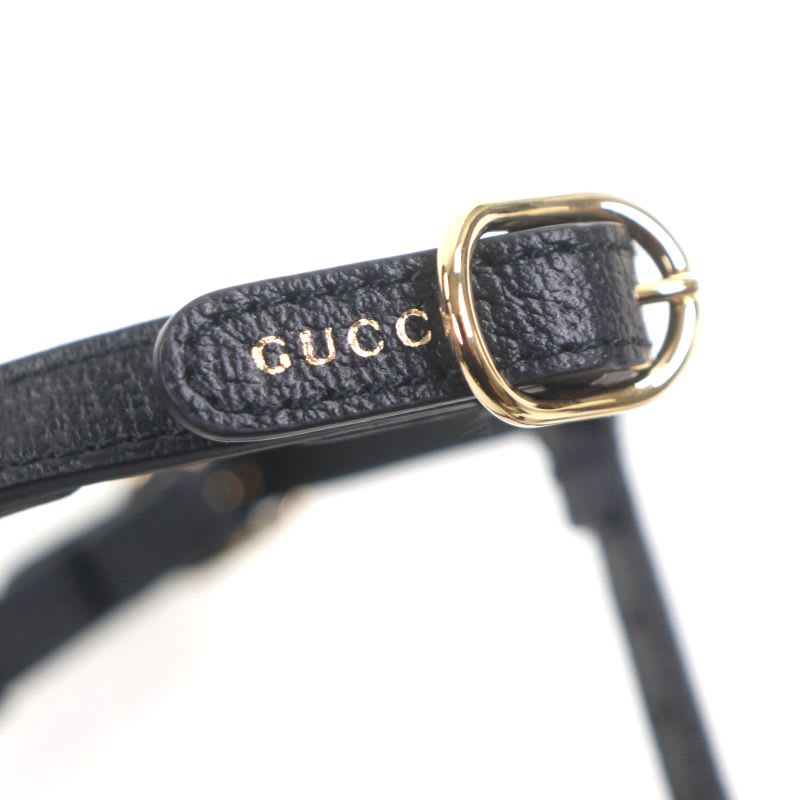 Gucci Leather Interlocking G Dog Torso Harness Black Gold Hardware XS — view 6