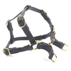 Gucci Leather Interlocking G Dog Torso Harness Black Gold Hardware XS — view 3