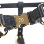 Gucci Leather Interlocking G Dog Torso Harness Black Gold Hardware XS — view 5