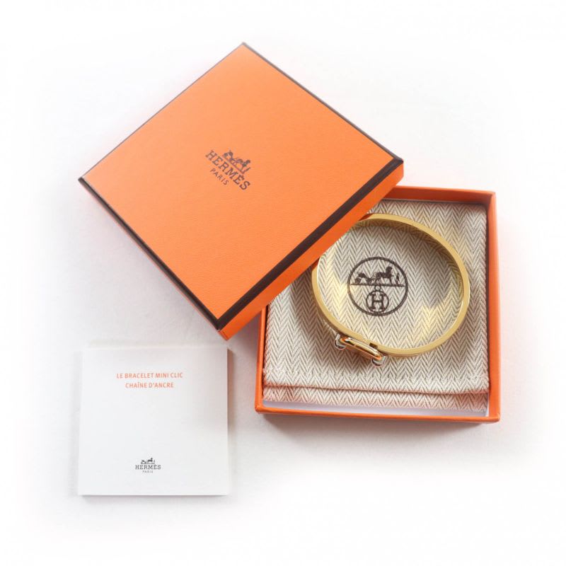 Hermes 2024 Mini Click Chaine D'ancre Grand Appara Bangle White Gold Box Storage — view 3