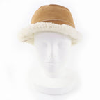 Loewe Logo Leather Shearling Bucket Hat Brown 57 — view 2