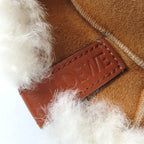 Loewe Logo Leather Shearling Bucket Hat Brown 57 — view 7