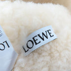Loewe Logo Leather Shearling Bucket Hat Brown 57 — view 8