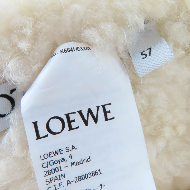 Loewe Logo Leather Shearling Bucket Hat Brown 57 — view 9