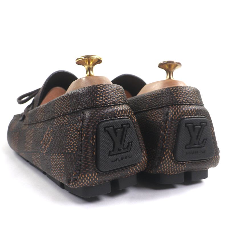 Louis Vuitton 1 Adgbg Driver Damier Grain Calf Leather Ebene Moccasin Deck — view 4