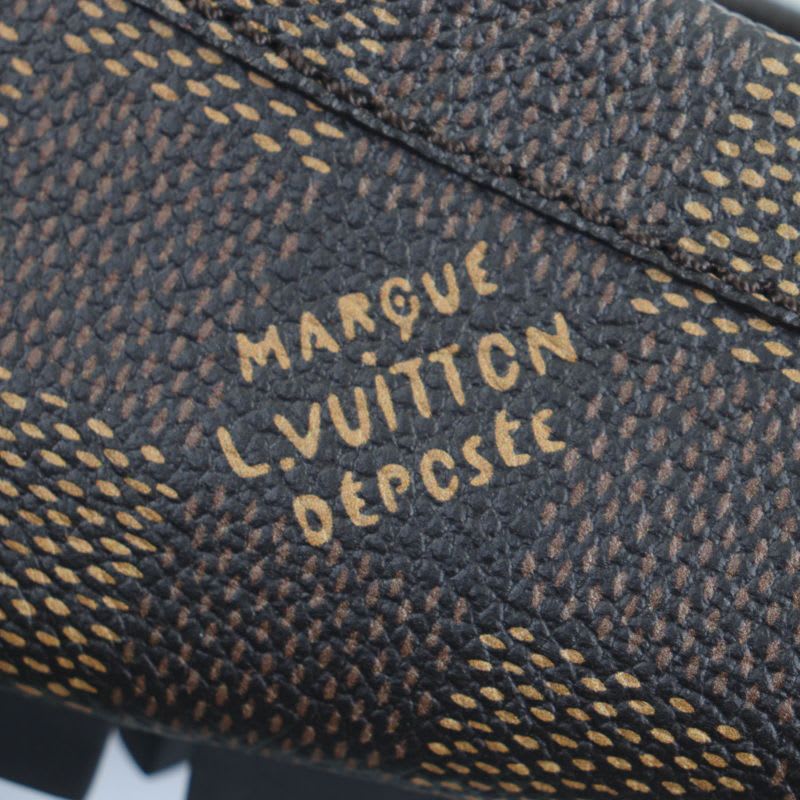 Louis Vuitton 1 Adgbg Driver Damier Grain Calf Leather Ebene Moccasin Deck — view 8