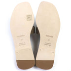 Hermes Oran Etoupe H Logo Leather Flat Sandals Mule 37 Box Storage Bag — view 8