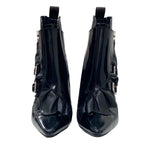 Louis Vuitton Boots Short Shoes Leather Fabric Black Silver Belt Ruffle — view 2