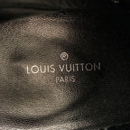 Louis Vuitton Boots Short Shoes Leather Fabric Black Silver Belt Ruffle — view 7
