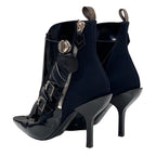 Louis Vuitton Boots Short Shoes Leather Fabric Black Silver Belt Ruffle — view 4