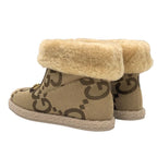Gucci Boots Short Shearling Shoes Horsebit GG Pattern Fabric — view 4