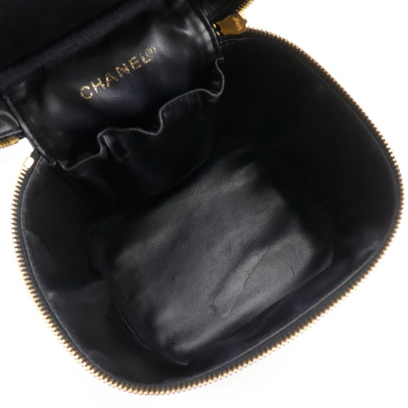 Chanel Vanity Handbag Caviar Leather Black Pouch — view 7
