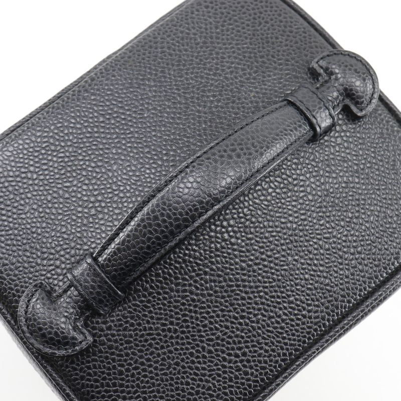 Chanel Vanity Handbag Caviar Leather Black Pouch — view 6