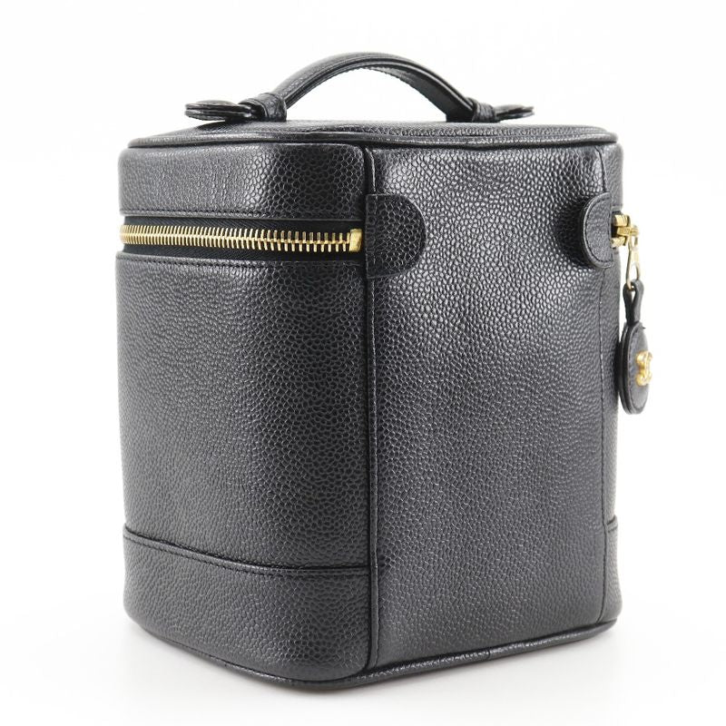 Chanel Vanity Handbag Caviar Leather Black Pouch — view 3