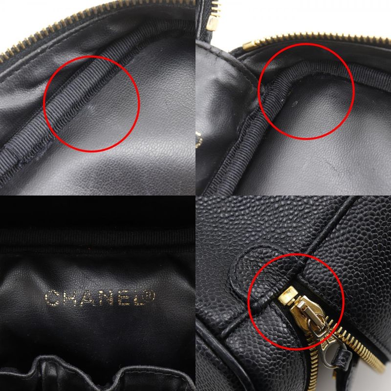 Chanel Vanity Handbag Caviar Leather Black Pouch — view 9