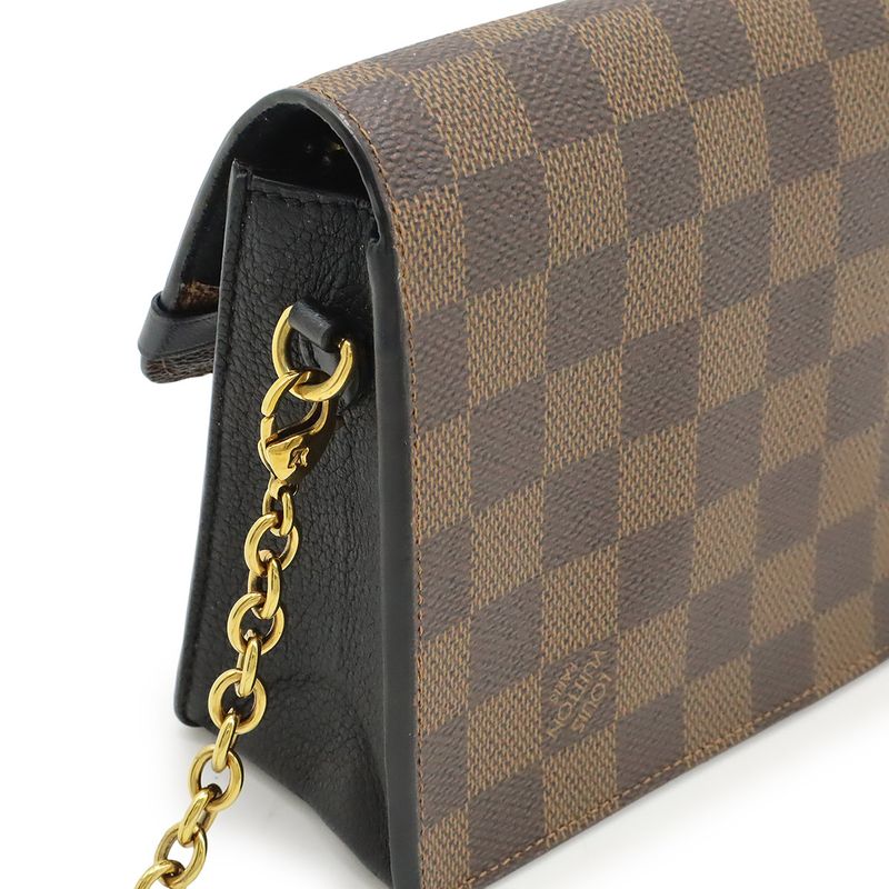 Louis Vuitton Damier Portefeuille Vavin Shoulder Bag Chain Noir Black — view 4