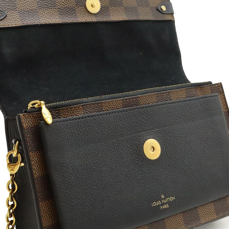 Louis Vuitton Damier Portefeuille Vavin Shoulder Bag Chain Noir Black — view 6
