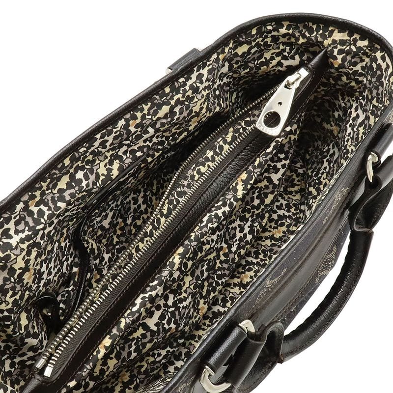Celine Macadam Boogie Bag Tote Denim Leather Black Silver Hardware — view 5