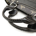 Celine Macadam Boogie Bag Tote Denim Leather Black Silver Hardware — view 4