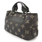 Celine Macadam Boogie Bag Tote Denim Leather Black Silver Hardware — view 2