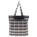 Chanel Quilted Coco Mark Eco Bag Tote Chain Shoulder Cotton Jersey Nylon — view 4