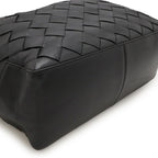 Bottega Veneta Maxi Intrecciato Tote Bag Leather Black With Pouch — view 3