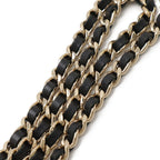 Chanel Round Chain Shoulder Pochette Shape Houndstooth Tweed Shearling Ivory — view 5