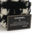 Chanel Round Chain Shoulder Pochette Shape Houndstooth Tweed Shearling Ivory — view 9