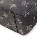 Celine Paris Macadam Boogie Bag Tote Denim Leather Black Silver — view 3