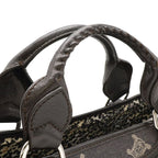Celine Paris Macadam Boogie Bag Tote Denim Leather Black Silver — view 4