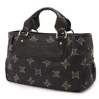 Celine Paris Macadam Boogie Bag Tote Denim Leather Black Silver — view 2