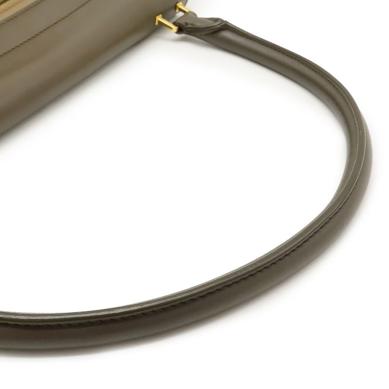 Celine Trapeze Shoulder Bag Leather Canvas Gray — view 5
