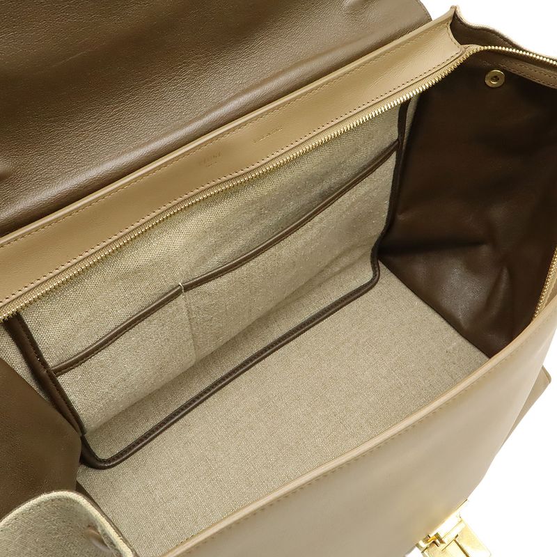 Celine Trapeze Shoulder Bag Leather Canvas Gray — view 8